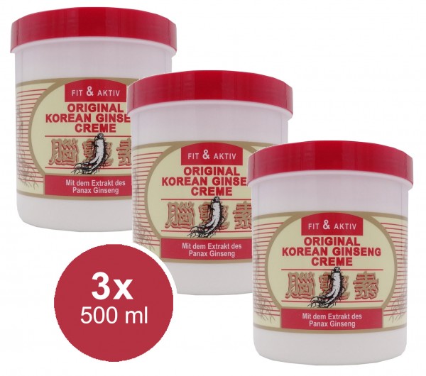 44557_3x_500ml_Fit&Aktiv_Korean_Ginseng_Creme_Feuchtigkeitscreme_Hautcreme_trockene_Haut