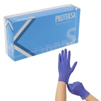 PROTEKSA Einweghandschuhe Nitril einweg medizinische Handschuhe Größe S 200 Stück blau