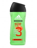Adidas 3 in 1 Duschgel für Körper Gesicht und Haare - Shower Gel mit Vitamin B5 für Männer 250 ml