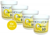 4x 250ml Q10 Creme Anti Aging Hautcreme Anti mit Coenzym Q10 Falten Fit & Aktiv
