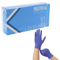 PROTEKSA Einweghandschuhe Nitril einweg medizinische Handschuhe Größe XL 100 Stück blau