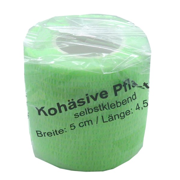 47002_Kohäsive_Pflaster_Fixierbinden_Tape_Pflasterverbände_Breite_5_cm_Länge_4,5_m_Grün
